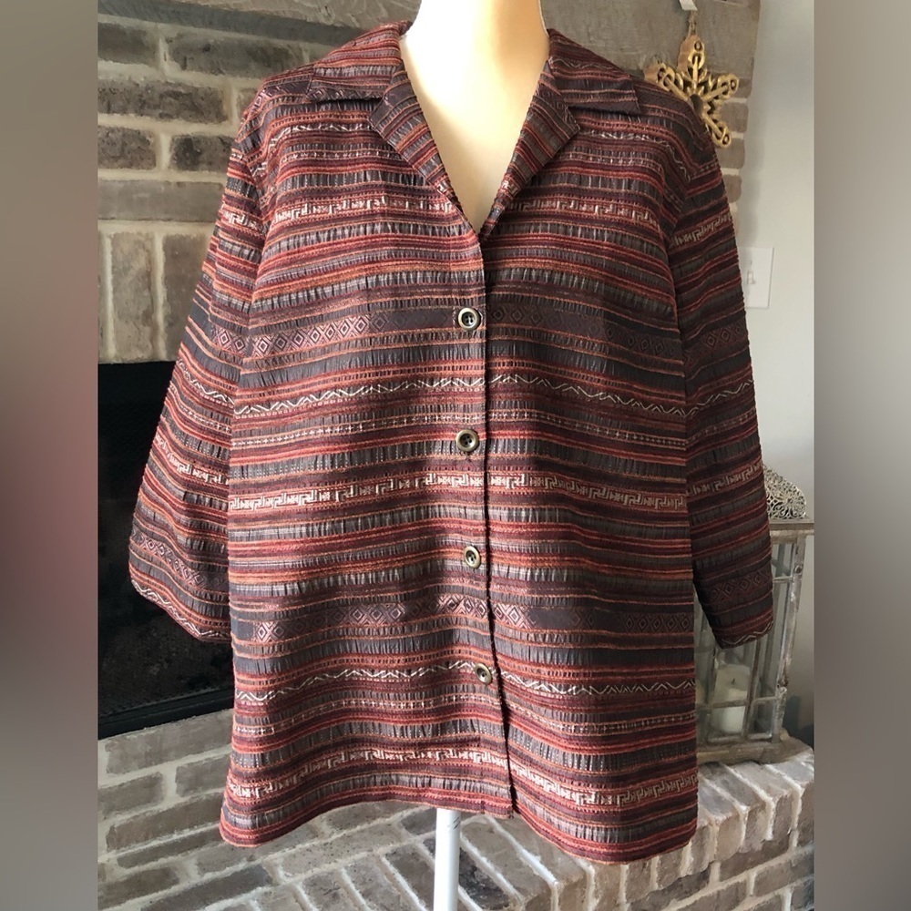 Ladies Napa Valley Blazer Rust Colors size L BOHO